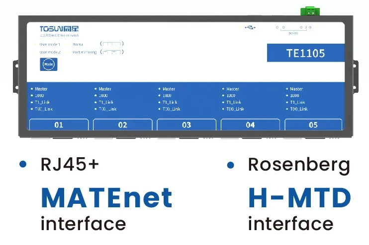 同星智能 TE1105 100Base-Tx 1000Base-T 100/1000Base-T1以太网交换机