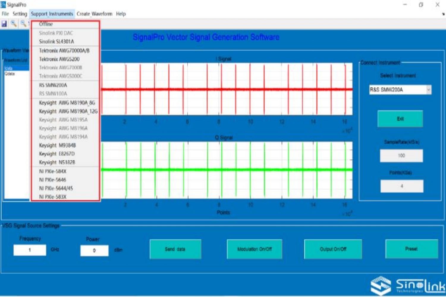 中星联华 SignalPro 信号生成软件